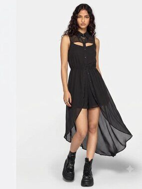Love & Haight Sleeveless Black High-Low Button-Front Dress Size XL